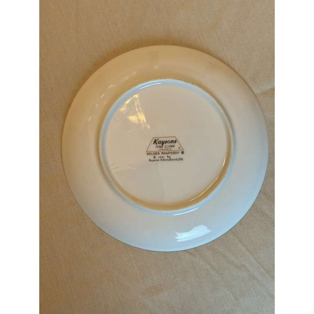One Kaysons 1961‎ Fine China Golden Rhapsody Dessert Plate  Gold Trim